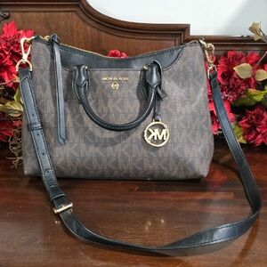 Michael Kors Black and Brown Satchel